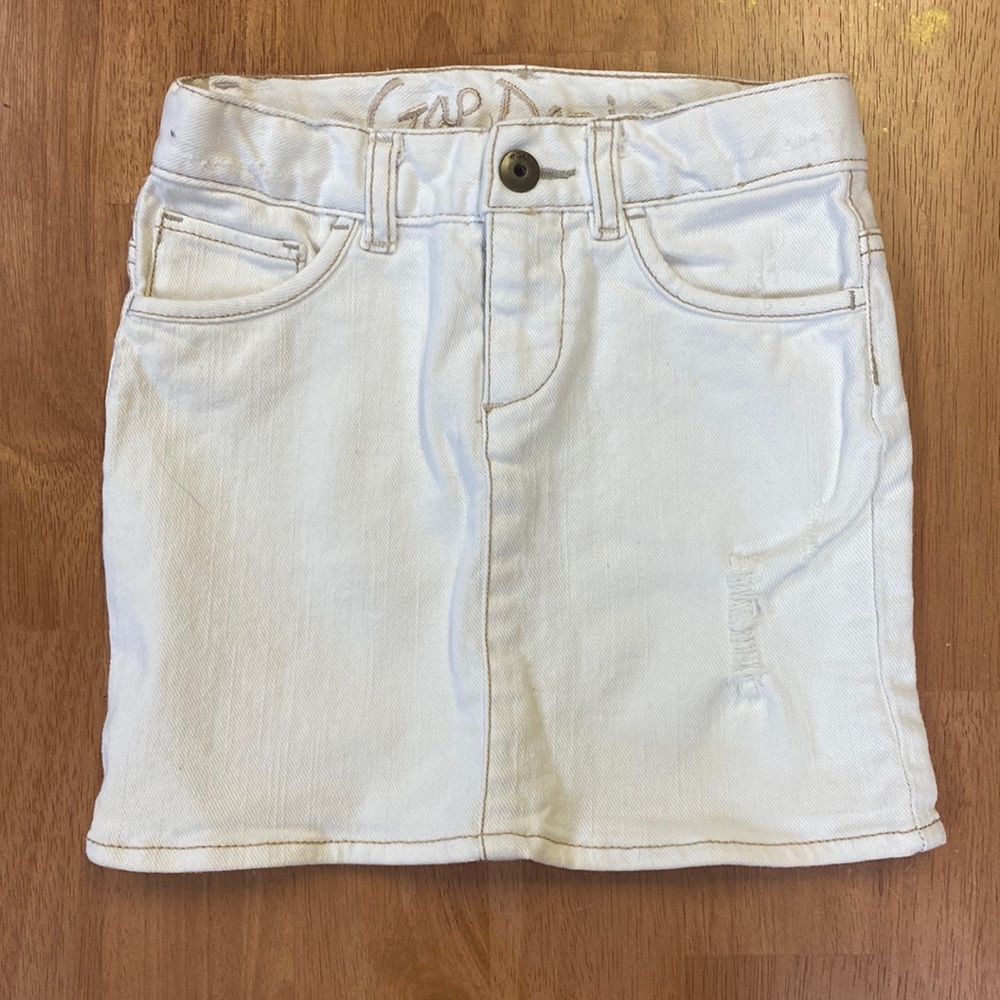 Gap white denim skirt girls